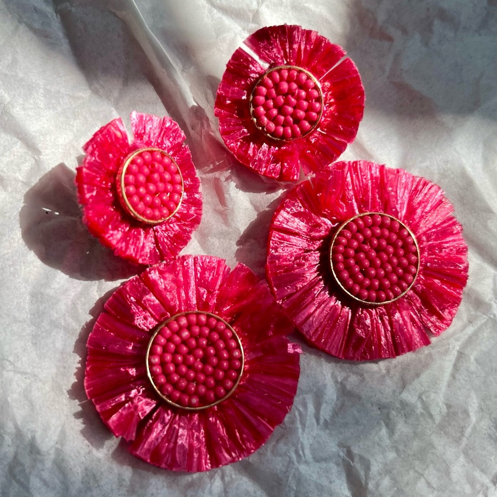 Target Sugarfix by Baublebar Pink Raffia Statement Earrings